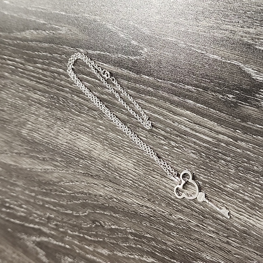 Disney Sterling Silver Mickey Key Necklace